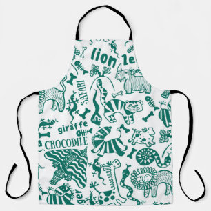 African animals: diverse seamless pattern. apron