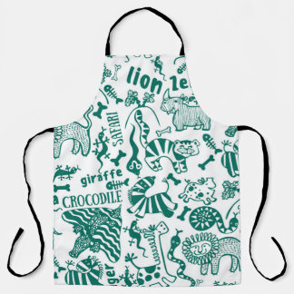 African animals: diverse seamless pattern. apron