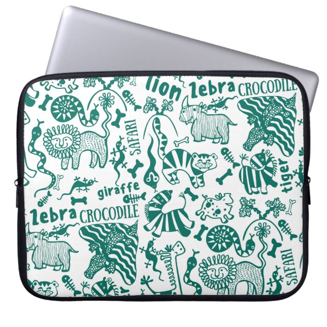 African animals: diverse seamless pattern. laptop sleeve (Front)