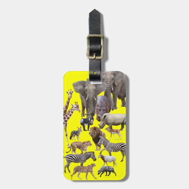 African Animals Luggage Tag (Front Vertical)
