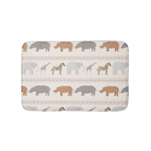 African animals pattern 1 bath mat
