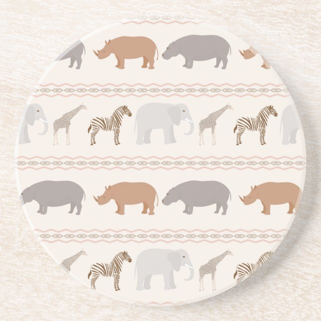 African animals pattern 1 coaster (Front)