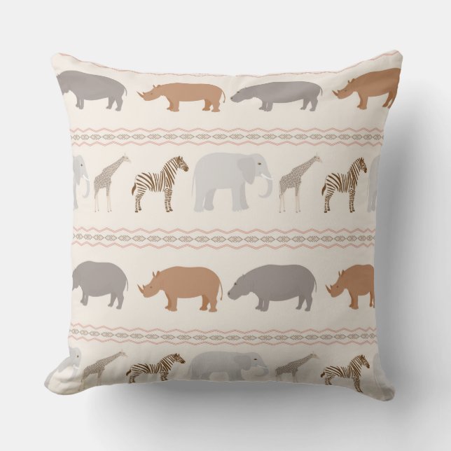 African animals pattern 1 cushion (Front)