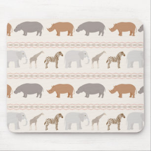 African animals pattern 1 mouse pad