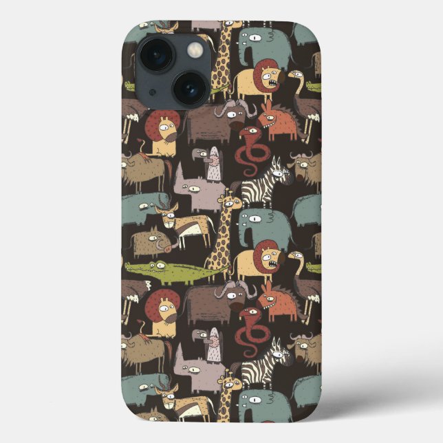 African Animals Pattern Case-Mate iPhone Case (Back)