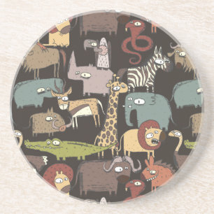 African Animals Pattern Coaster