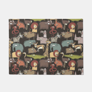 African Animals Pattern Doormat