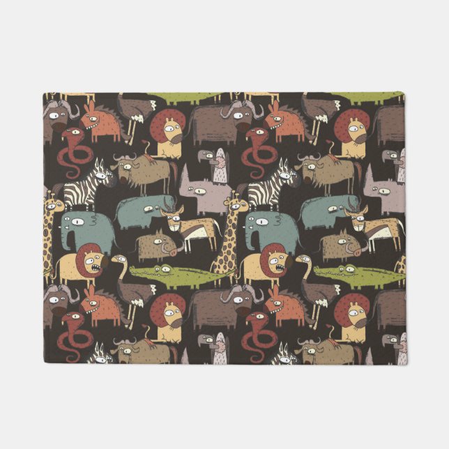 African Animals Pattern Doormat (Front)
