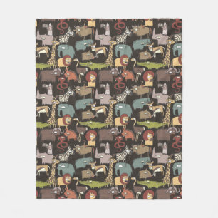 African Animals Pattern Fleece Blanket