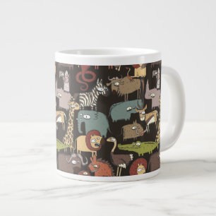 African Animals Pattern Large Coffee Mug
