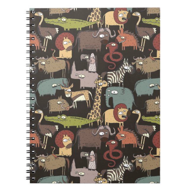 African Animals Pattern Notebook (Front)