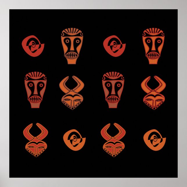 african animals pattern poster (Front)