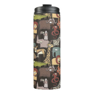 African Animals Pattern Thermal Tumbler
