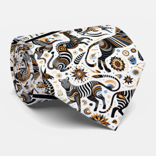 African Animals Print Boho Tie