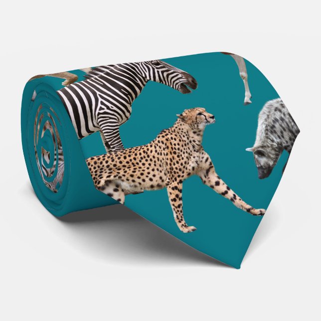African Animals Tie (Rolled)