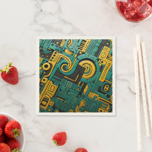African Ankara Emerald Matrix Napkin