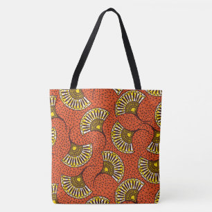 African Ankara Fan Pattern Tote Bag
