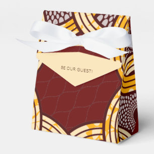 African Ankara Kitenge Gold Floral Favour Box