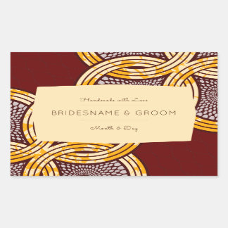 African Ankara Kitenge Gold Floral Gift Label