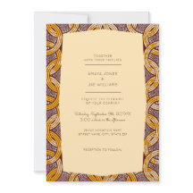 African Ankara Kitenge Gold Wedding Invitation