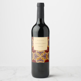 African Ankara Kitenge Gold Wine Label