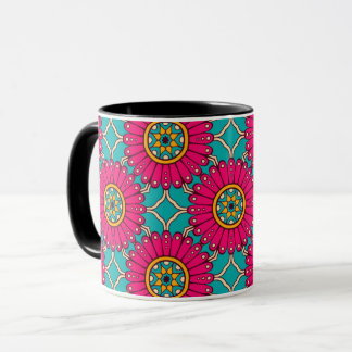 African Ankara Print Magenta & Teal Mug