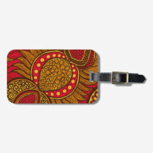 African Ankara Red Global Floral Luggage