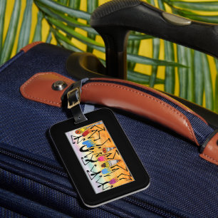 African Art Abstract Awesome Dancers Luggage Tag