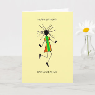African Art, Awesome Happy Dance Birthday Card
