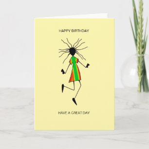 African Art, Awesome Happy Dance Birthday Card