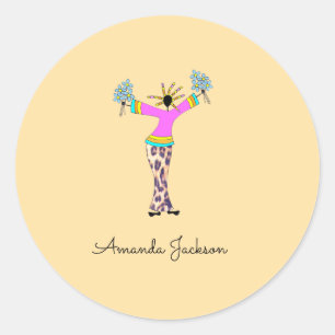 African Art, Awesome Lady iPhone / iPad case Classic Round Sticker
