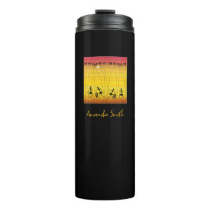 African Art, Awesome Tropical Sunset Thermal Tumbler