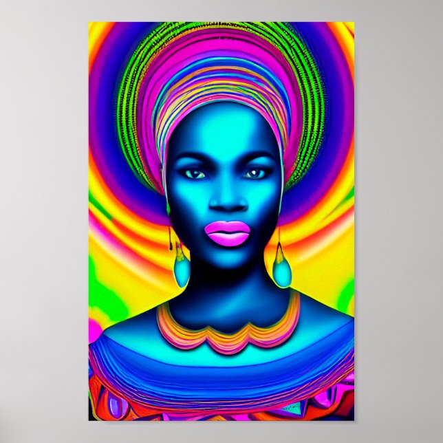 African Art Black Woman Art African American Art  Poster (Front)
