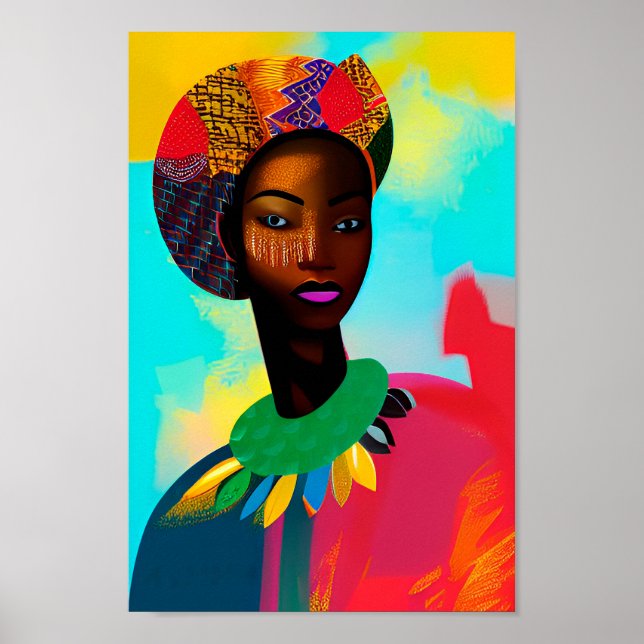 African Art Black Woman Art African American Art  Poster (Front)