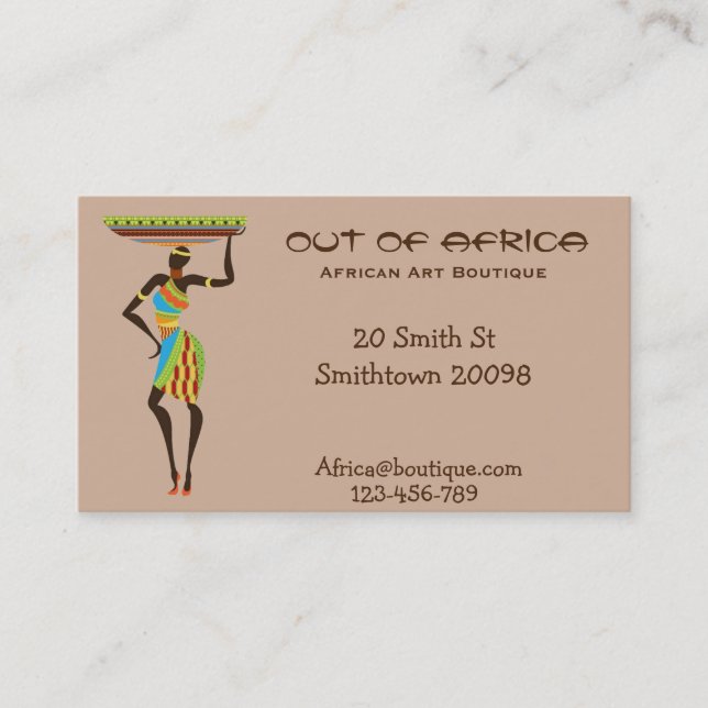 African art boutique shop African fashion Business Card (Front)