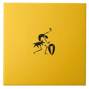 African Art, Colorful, Awesome Silhouette Dancer Ceramic Tile
