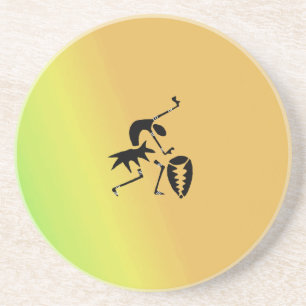 African Art, Colourful, Awesome Silhouette Dancer Coaster
