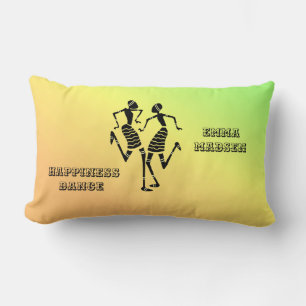 African Art, Colourful Happiness Dance Lumbar Cushion
