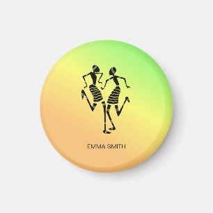 African Art, Colourful Happiness Dance Magnet