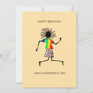 African Art, Cute and Awesome Dancer Birthday Card