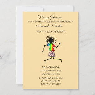 African Art, Cute and Awesome Dancer Birthday Invitation