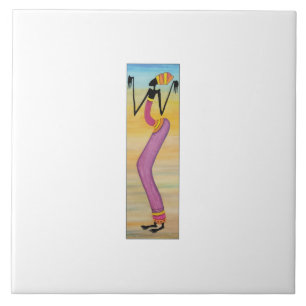 African Art Cute and Stylish Girl Ceramic Tile