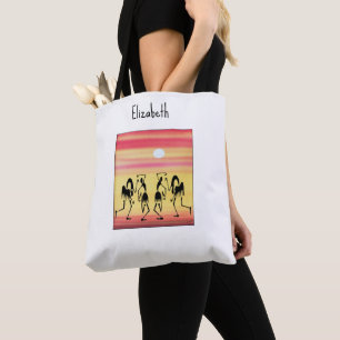 African Art Cute Golden Sunset, Break Dance Tote Bag