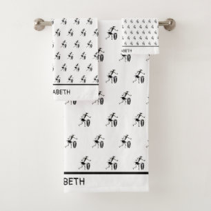 African Art, Cute Inspirational Dancer Bath Towel Set