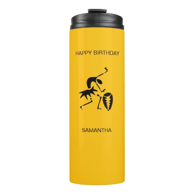 African art Cute silhouette dancer Thermal Tumbler (Front)