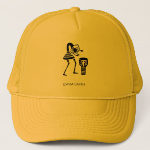 African Art, Cute Silhouette Music Girl Trucker Hat
