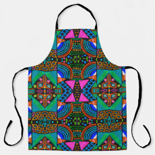 African art drawing. Seamless aztec pattern. Chero Apron