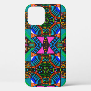 African art drawing. Seamless aztec pattern. Chero iPhone 12 Case
