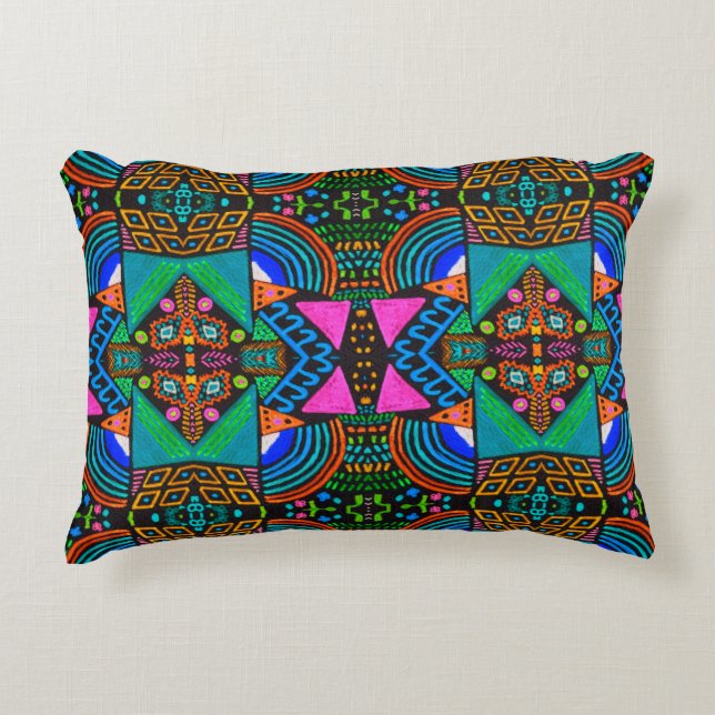 African art drawing. Seamless aztec pattern. Chero Decorative Cushion (Front)