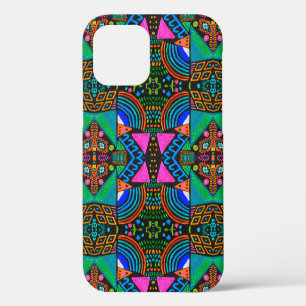 African art drawing. Seamless aztec pattern. Chero iPhone 12 Case